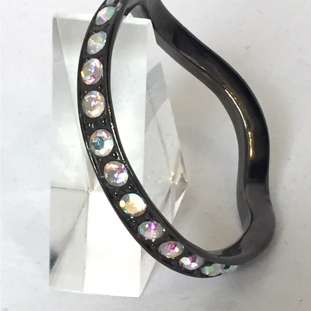 Vintage Saint Laurent Black Crystal Bracelet marked YSL
